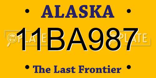 11BA987 Alaska License Plate