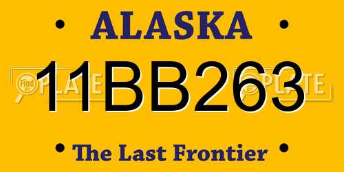 11BB263 Alaska License Plate