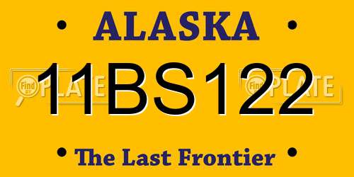 11BS122 Alaska License Plate