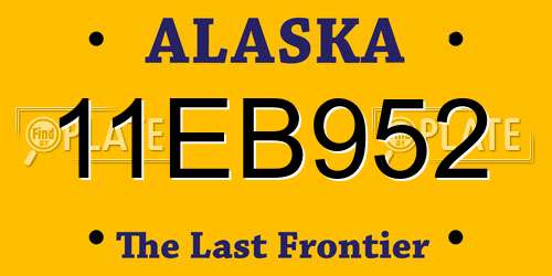 11EB952 Alaska License Plate