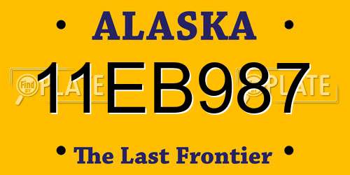 11EB987 Alaska License Plate