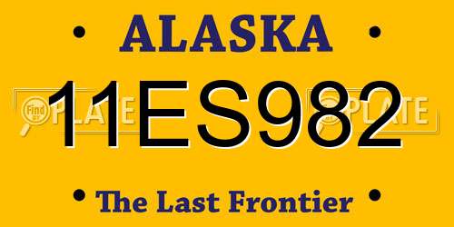 11ES982 Alaska License Plate