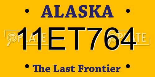 11ET764 Alaska License Plate