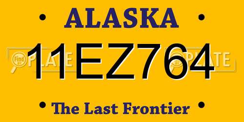 11EZ764 Alaska License Plate
