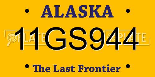 11GS944 Alaska License Plate
