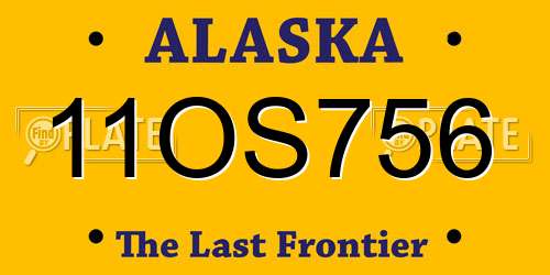 11OS756 Alaska License Plate