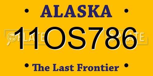 11OS786 Alaska License Plate