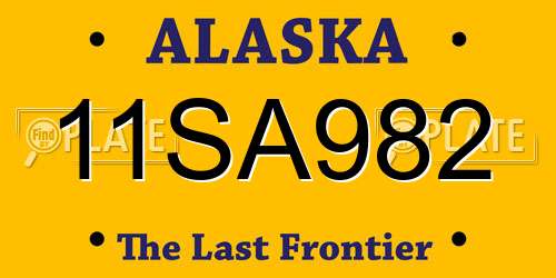 11SA982 Alaska License Plate