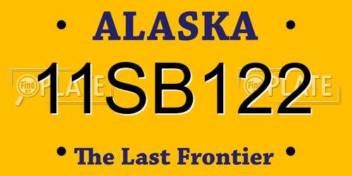 11SB122 Alaska License Plate