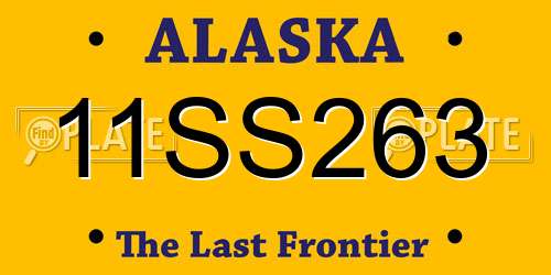 11SS263 Alaska License Plate