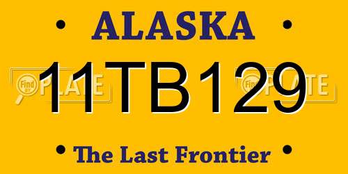 11TB129 Alaska License Plate