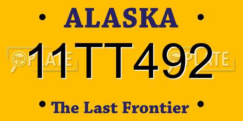 11TT492 Alaska License Plate