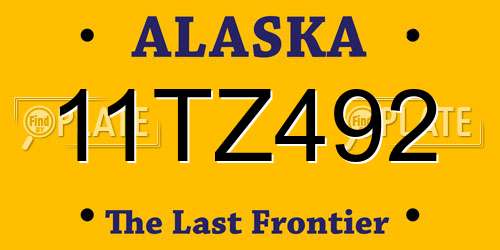 11TZ492 Alaska License Plate