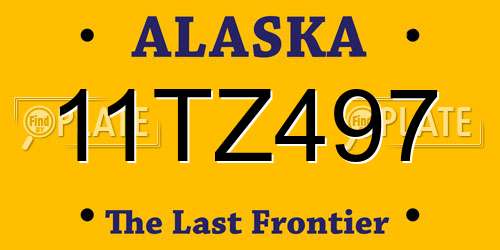 11TZ497 Alaska License Plate