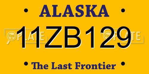 11ZB129 Alaska License Plate