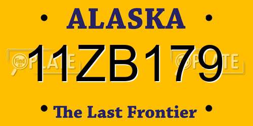 11ZB179 Alaska License Plate