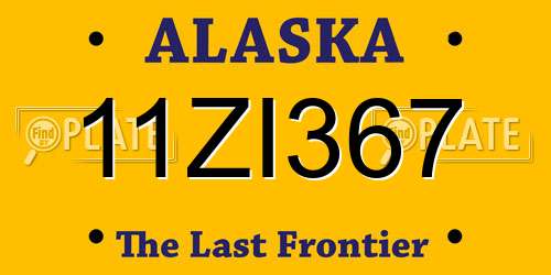 11ZI367 Alaska License Plate