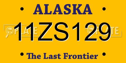 11ZS129 Alaska License Plate