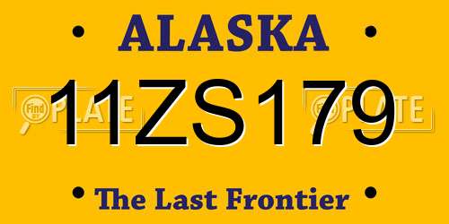 11ZS179 Alaska License Plate