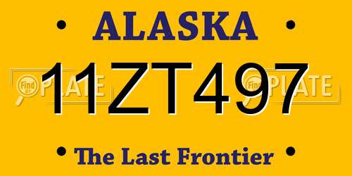 11ZT497 Alaska License Plate
