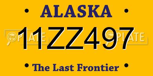 11ZZ497 Alaska License Plate
