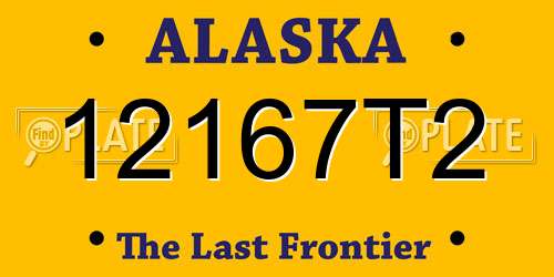 12167T2 Alaska License Plate