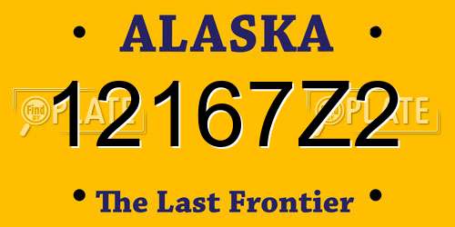 12167Z2 Alaska License Plate