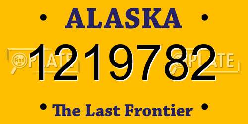 1219782 Alaska License Plate