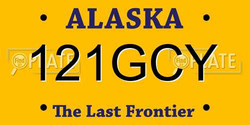 121GCY Alaska License Plate