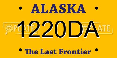 1220DA Alaska License Plate