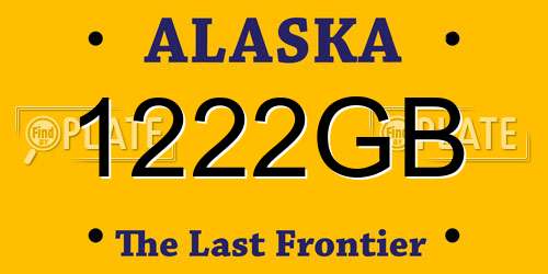 1222GB Alaska License Plate