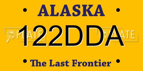 122DDA Alaska License Plate