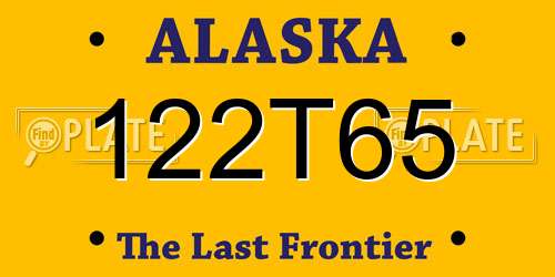 122T65 Alaska License Plate