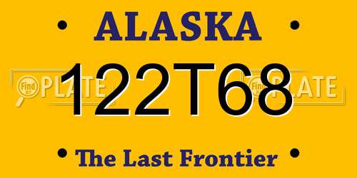 122T68 Alaska License Plate