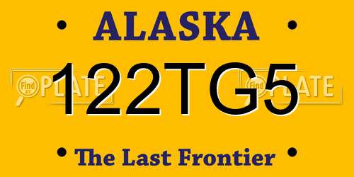 122TG5 Alaska License Plate