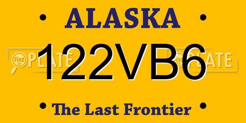 122VB6 Alaska License Plate