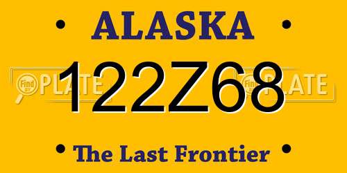 122Z68 Alaska License Plate