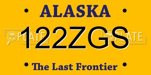 122ZGS Alaska License Plate
