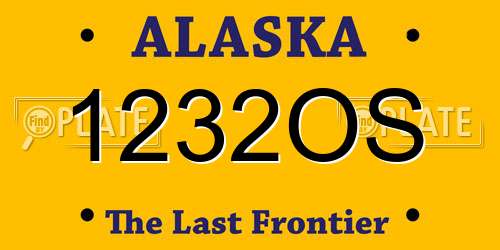 1232OS Alaska License Plate