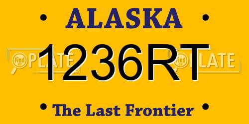 1236RT Alaska License Plate