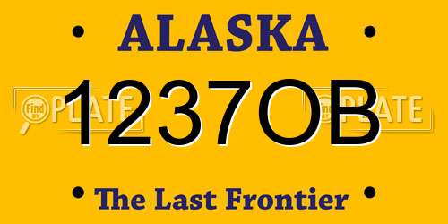 1237OB Alaska License Plate