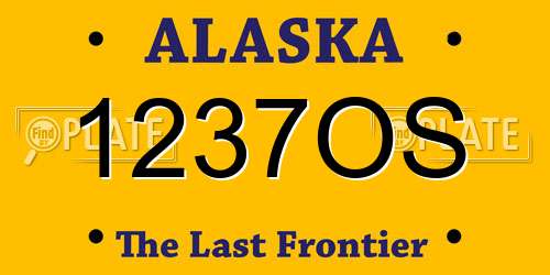 1237OS Alaska License Plate