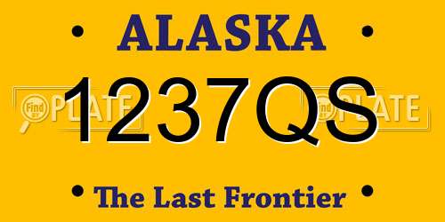 1237QS Alaska License Plate