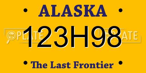 123H98 Alaska License Plate