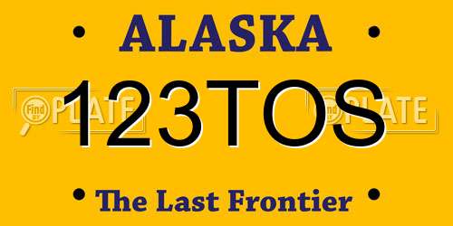 123TOS Alaska License Plate