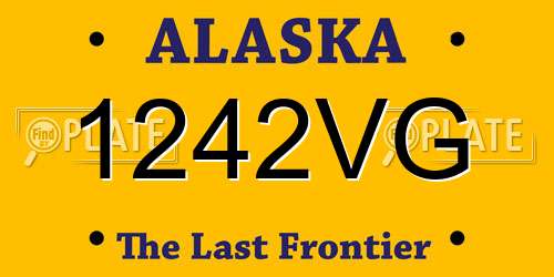 1242VG Alaska License Plate