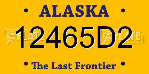 12465D2 Alaska License Plate
