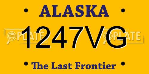 1247VG Alaska License Plate
