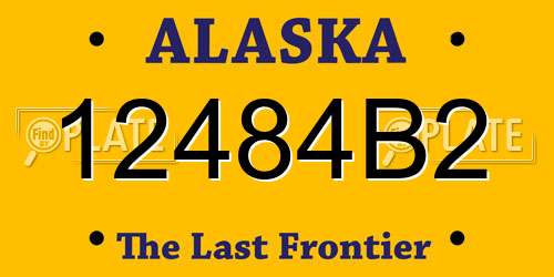 12484B2 Alaska License Plate