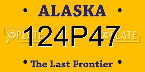 124P47 Alaska License Plate